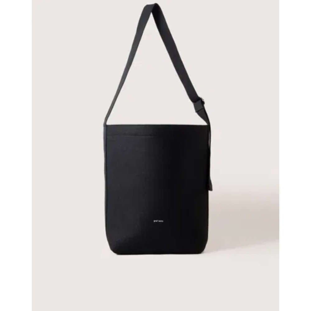 Graf Lantz Black Campus Merino Wool Felt Tote Crossbody Bag Minimalist
